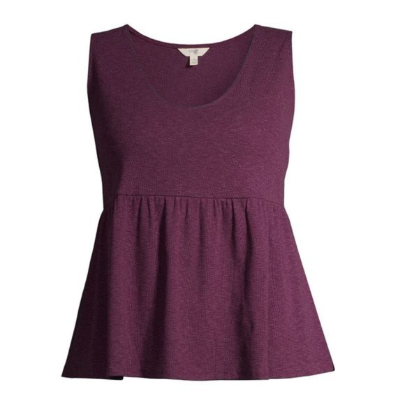 Terra & Sky Women's Plus Size Knit Peplum Tank 0X - Picture 5 of 6